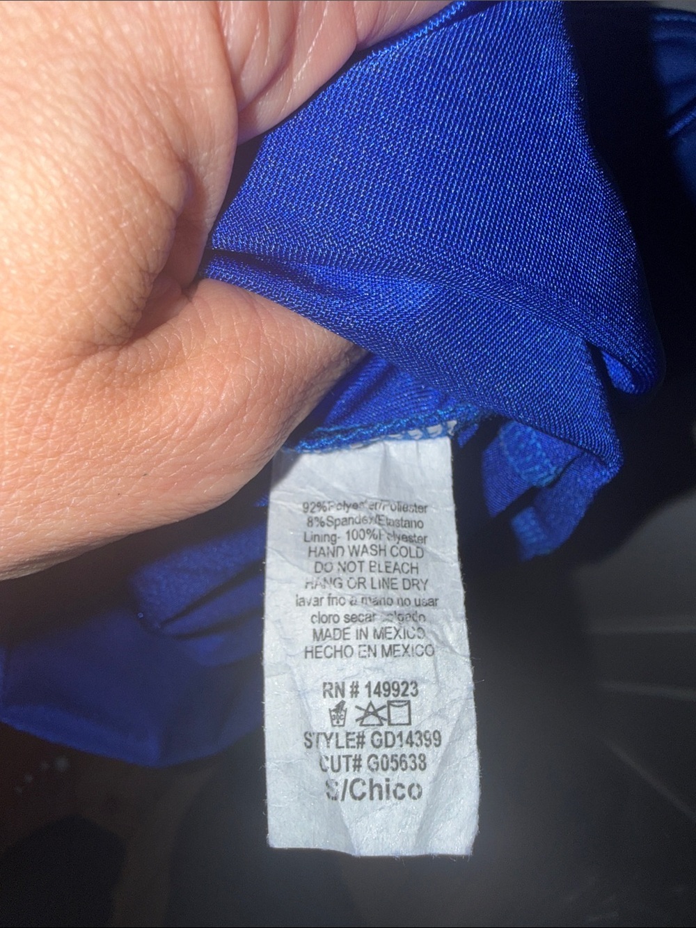 Windsor Royal Blue Satin Mini Dress - Picture 3 of 4